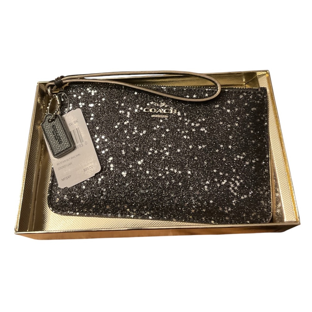 Coach Corner Zip Wristlet with Star Glitter NWT - Picture 2 of 4